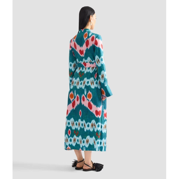 Erdem Ikat Print Silk Twill Midi Dress - Dresses - British Romantic Luxury at Luxury Shoes 