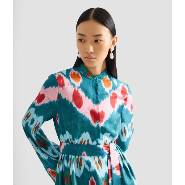 Erdem Ikat Print Silk Twill Midi Dress - Dresses - British Romantic Luxury at Luxury Shoes 