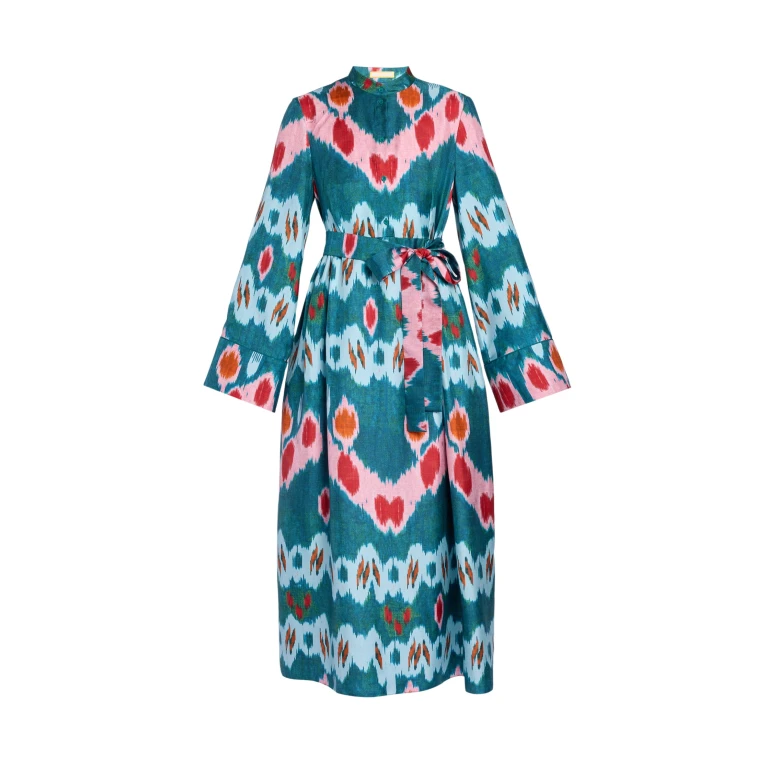 Erdem Ikat Print Silk Twill Midi Dress - Dresses - British Romantic Luxury at Luxury Shoes 
