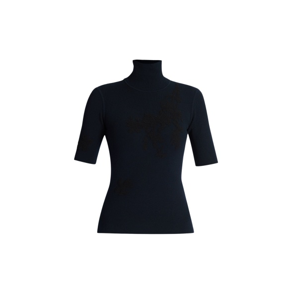 Erdem Jacquard Short Sleeve Knit Top - Knitwear - British Romantic Luxury at Luxury Shoes 