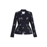 Erdem Jacquard Single Breasted Fitted Blazer - Jackets - British Romantic Luxury at Luxury Shoes 