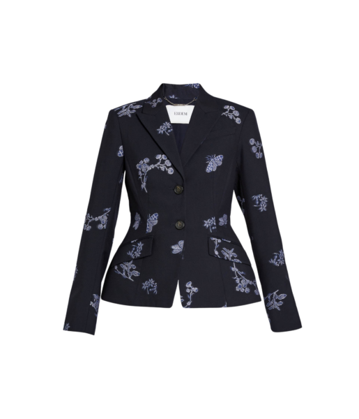 Erdem Jacquard Single Breasted Fitted Blazer - Jackets - British Romantic Luxury at Luxury Shoes 