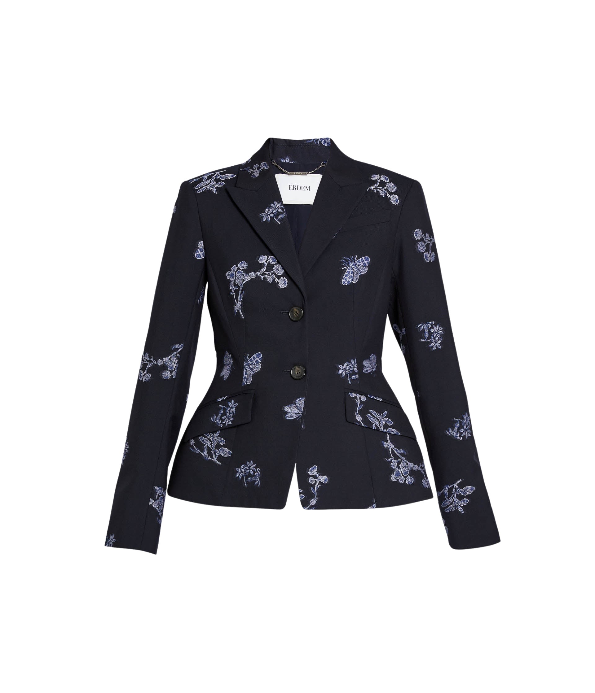 Erdem Jacquard Single Breasted Fitted Blazer - Jackets - British Romantic Luxury at Luxury Shoes 