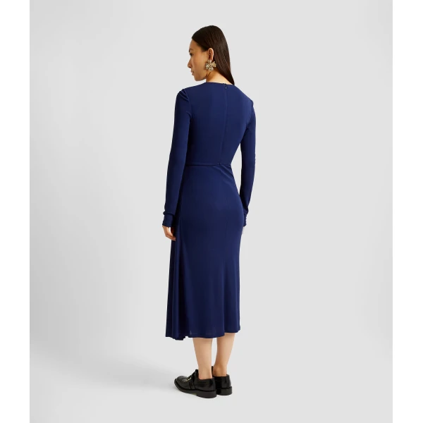 Erdem Long Sleeve Draped Midi Dress - Dresses - British Romantic Luxury at Luxury Shoes 