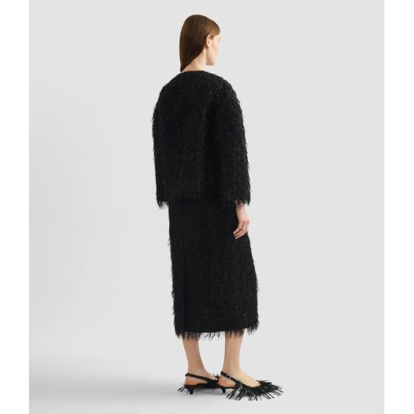 Erdem Lurex Fil Coupé Cropped Jacket - Jackets - British Romantic Luxury at Luxury Shoes 