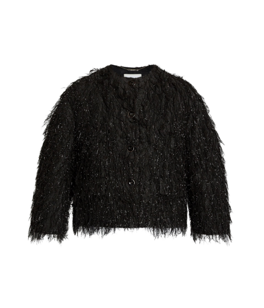 Erdem Lurex Fil Coupé Cropped Jacket - Jackets - British Romantic Luxury at Luxury Shoes 