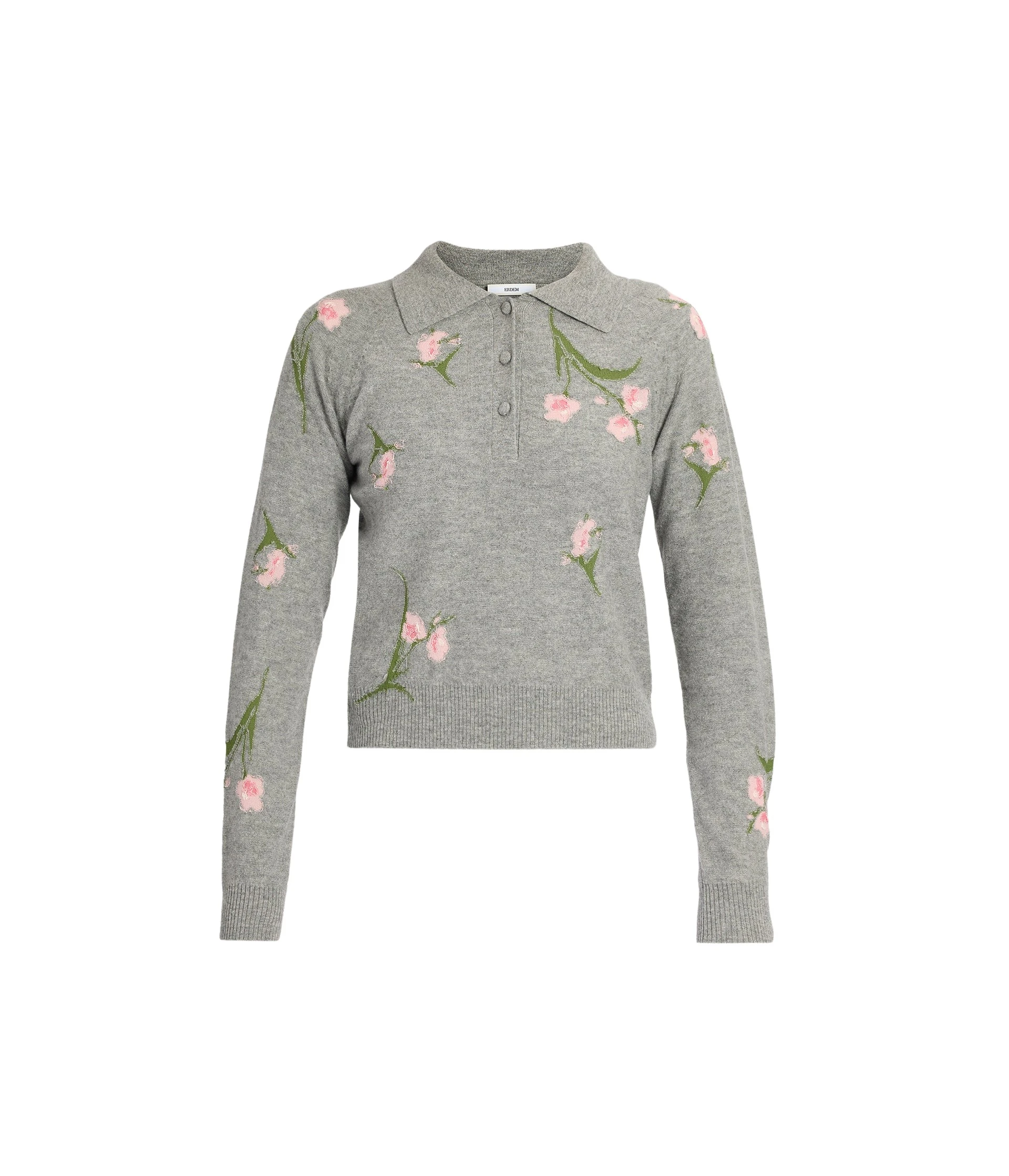 Erdem-Merino-Wool-Floral-Knit-Jumper-coveti-147408_nobg Erdem Merino Wool Floral Knit Jumper - Knitwear - British Romantic Luxury at Luxury Shoes