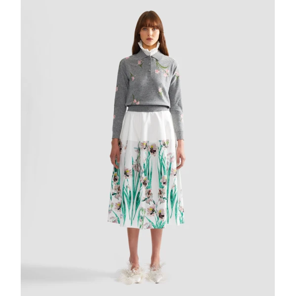 Erdem Merino Wool Floral Knit Jumper - Knitwear - British Romantic Luxury at Luxury Shoes 