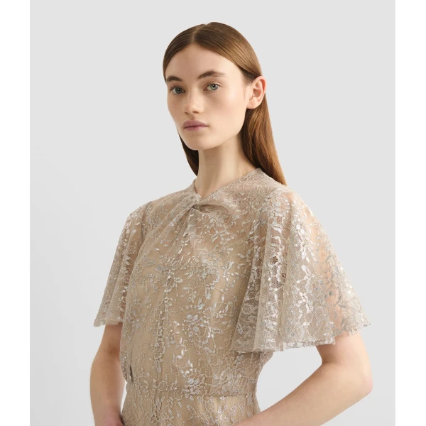 Erdem Metallic Lace Midi Dress - Dresses - British Romantic Luxury at Luxury Shoes 