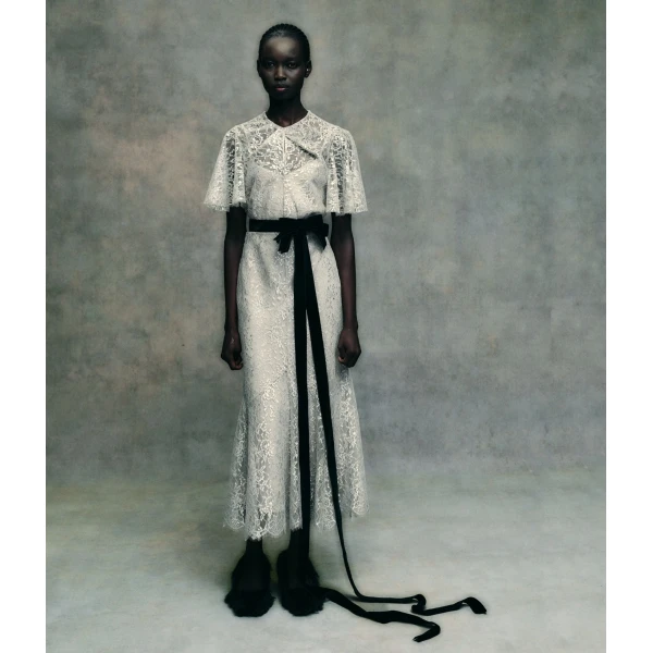 Erdem Metallic Lace Midi Dress - Dresses - British Romantic Luxury at Luxury Shoes 