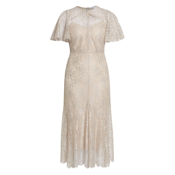 Erdem Metallic Lace Midi Dress - Dresses - British Romantic Luxury at Luxury Shoes 