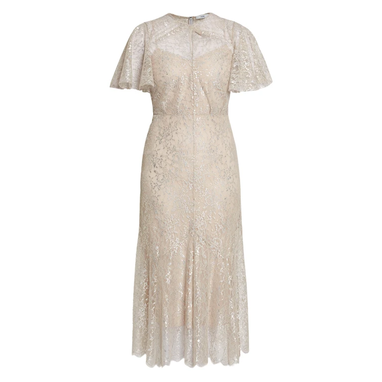Erdem Metallic Lace Midi Dress - Dresses - British Romantic Luxury at Luxury Shoes 
