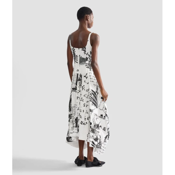 Erdem Metallised Cotton Draped Midi Dress - Dresses - British Romantic Luxury at Luxury Shoes 
