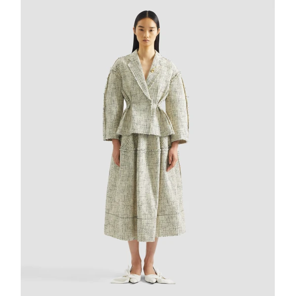 Erdem Mouline Tweed Fitted Jacket - Jackets - British Romantic Luxury at Luxury Shoes 