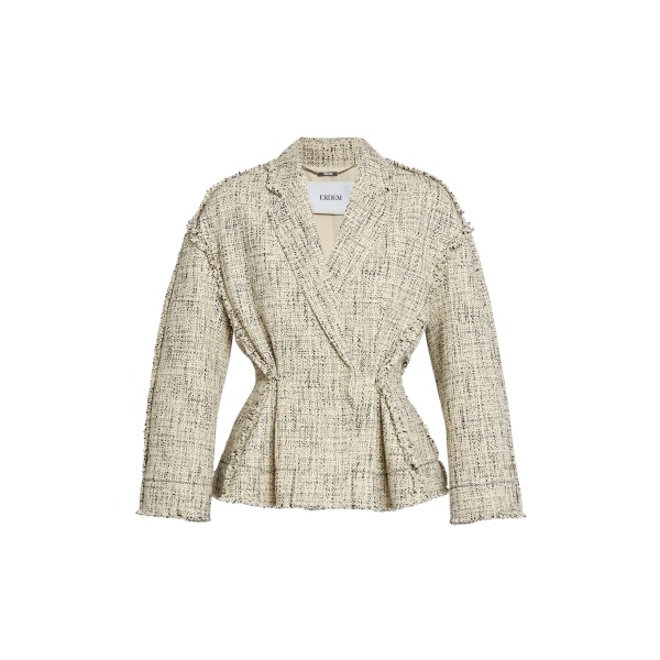 Erdem Mouline Tweed Fitted Jacket - Jackets - British Romantic Luxury at Luxury Shoes 