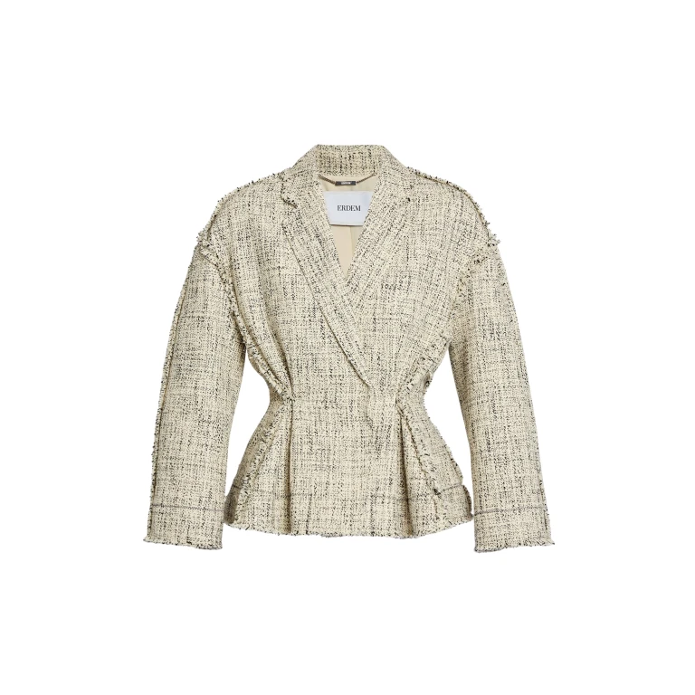 Erdem Mouline Tweed Fitted Jacket - Jackets - British Romantic Luxury at Luxury Shoes 