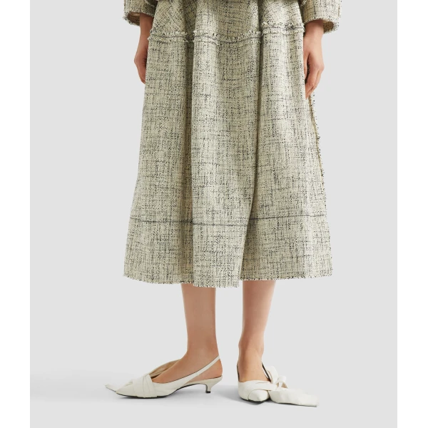 Erdem Mouline Tweed Full Midi Skirt - Skirts - British Romantic Luxury at Luxury Shoes 