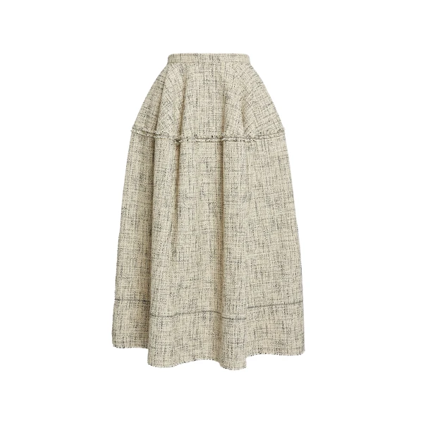 Erdem Mouline Tweed Full Midi Skirt - Skirts - British Romantic Luxury at Luxury Shoes 