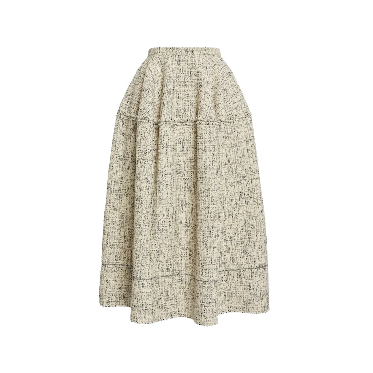 Erdem Mouline Tweed Full Midi Skirt - Skirts - British Romantic Luxury at Luxury Shoes 