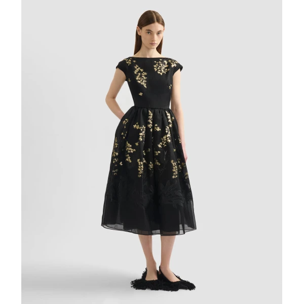 Erdem Organza Fil Coupé Midi Dress - Dresses - British Romantic Luxury at Luxury Shoes 