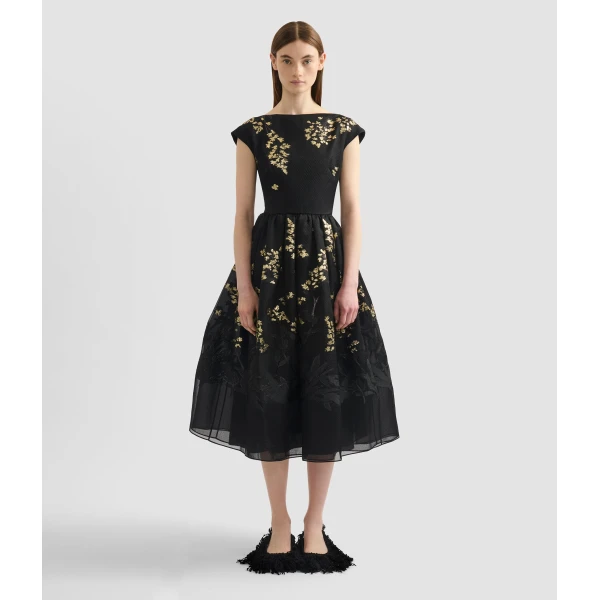 Erdem Organza Fil Coupé Midi Dress - Dresses - British Romantic Luxury at Luxury Shoes 