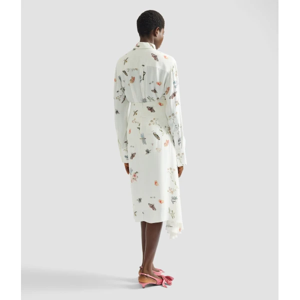 Erdem Printed Crepe Draped Midi Skirt - Skirts - British Romantic Luxury at Luxury Shoes 