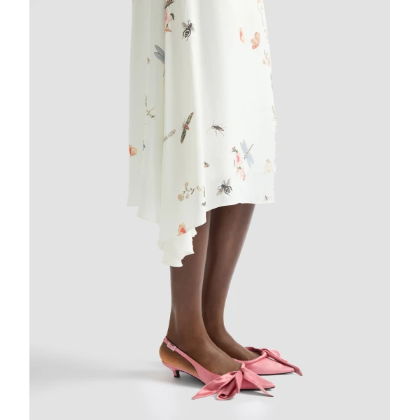 Erdem Printed Crepe Draped Midi Skirt - Skirts - British Romantic Luxury at Luxury Shoes 