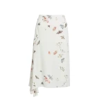 Erdem Printed Crepe Draped Midi Skirt - Skirts - British Romantic Luxury at Luxury Shoes 