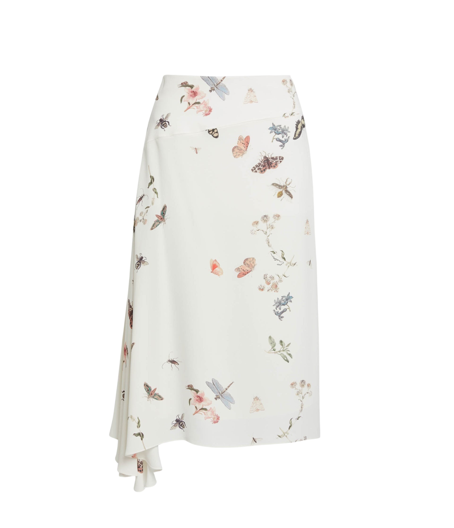 Erdem Printed Crepe Draped Midi Skirt - Skirts - British Romantic Luxury at Luxury Shoes 