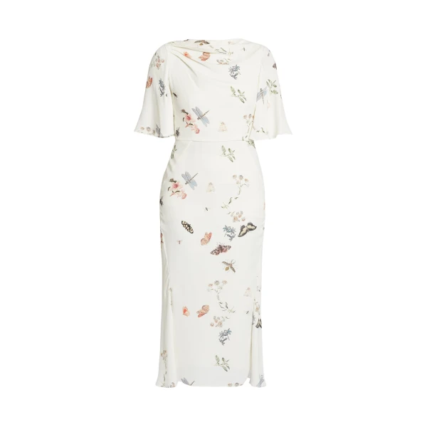 Erdem Printed Crepe Midi Dress - Dresses - British Romantic Luxury at Luxury Shoes 
