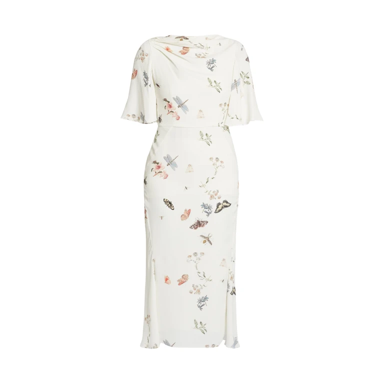 Erdem Printed Crepe Midi Dress - Dresses - British Romantic Luxury at Luxury Shoes 