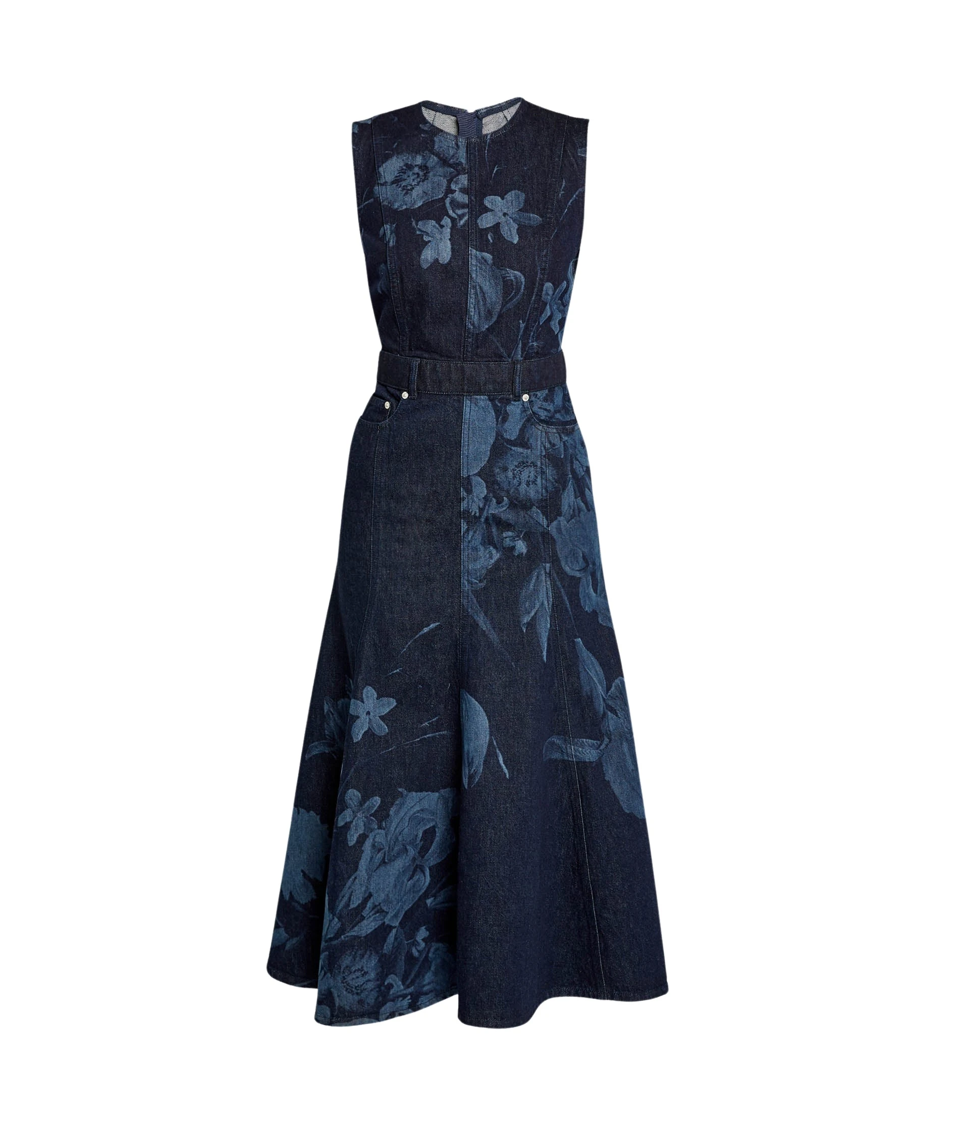 Erdem-Printed-Denim-Sleeveless-Midi-Dress-coveti30007_nobg Erdem Printed Denim Sleeveless Midi Dress - Dresses - British Romantic Luxury at Luxury Shoes