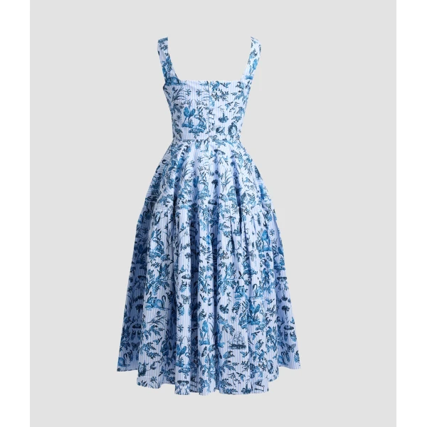 Erdem Printed Poplin Sleeveless Midi Dress - Dresses - British Romantic Luxury at Luxury Shoes 