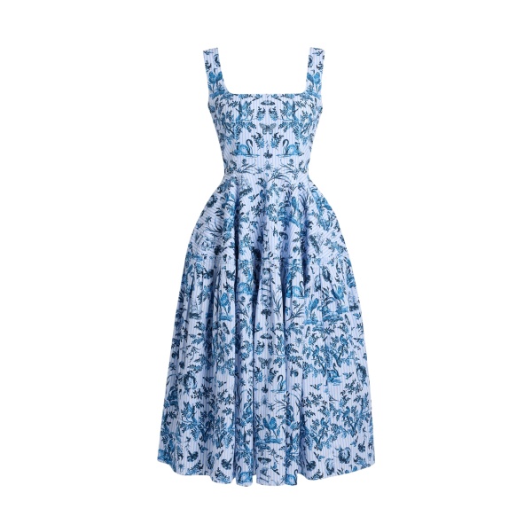 Erdem Printed Poplin Sleeveless Midi Dress - Dresses - British Romantic Luxury at Luxury Shoes 