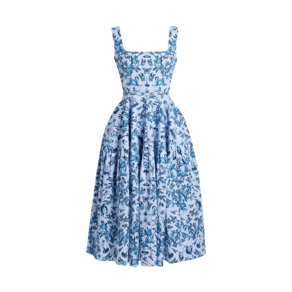 Erdem Printed Poplin Sleeveless Midi Dress - Dresses - British Romantic Luxury at Luxury Shoes 