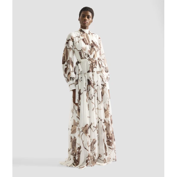 Erdem Printed Silk Voile Long Sleeve Gown - Dresses - British Romantic Luxury at Luxury Shoes 