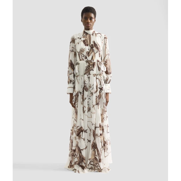 Erdem Printed Silk Voile Long Sleeve Gown - Dresses - British Romantic Luxury at Luxury Shoes 