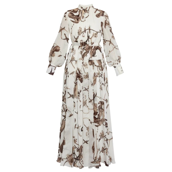 Erdem Printed Silk Voile Long Sleeve Gown - Dresses - British Romantic Luxury at Luxury Shoes 