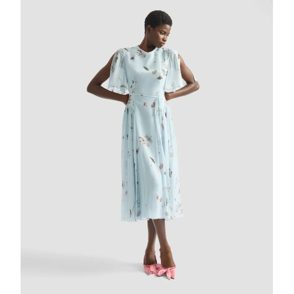 Erdem Printed Silk Voile Midi Dress - Dresses - British Romantic Luxury at Luxury Shoes 