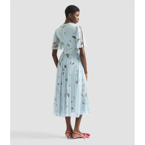 Erdem Printed Silk Voile Midi Dress - Dresses - British Romantic Luxury at Luxury Shoes 