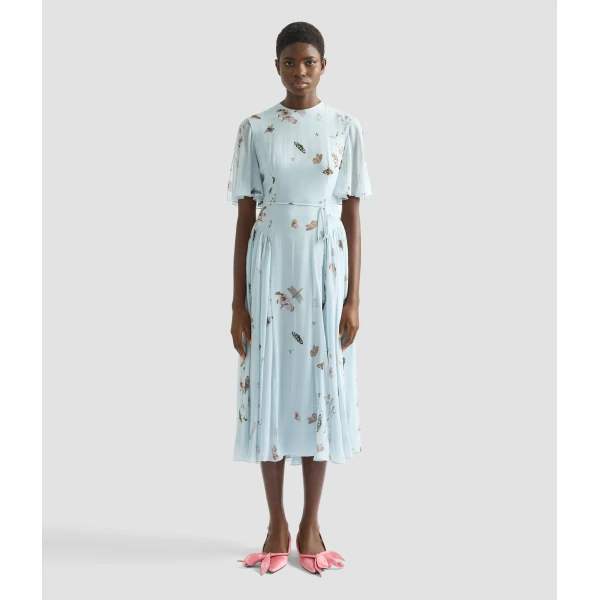 Erdem Printed Silk Voile Midi Dress - Dresses - British Romantic Luxury at Luxury Shoes 