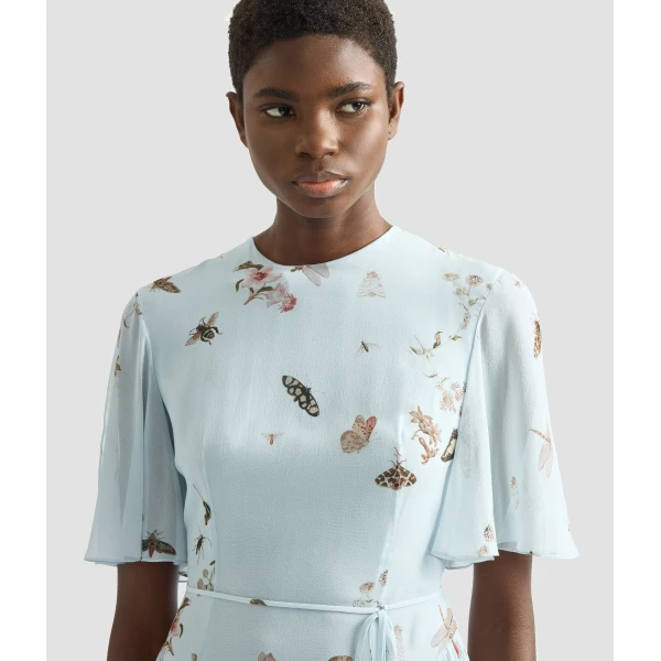 Erdem Printed Silk Voile Midi Dress - Dresses - British Romantic Luxury at Luxury Shoes 