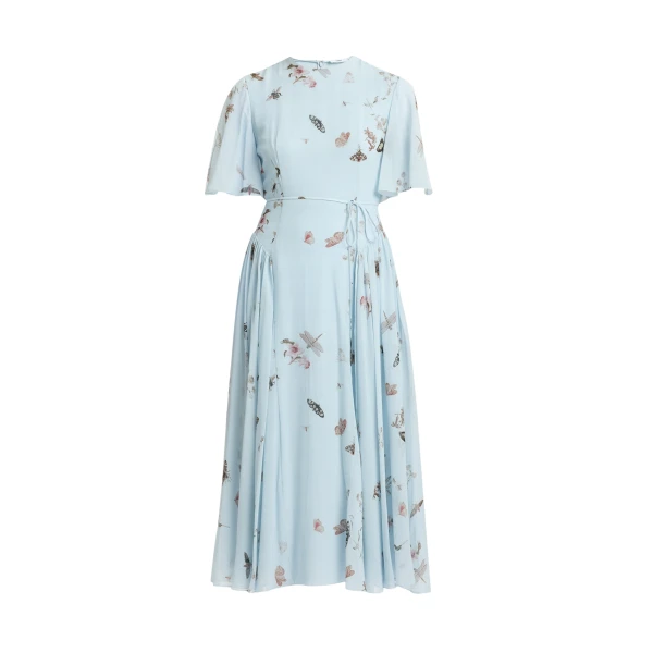Erdem Printed Silk Voile Midi Dress - Dresses - British Romantic Luxury at Luxury Shoes 