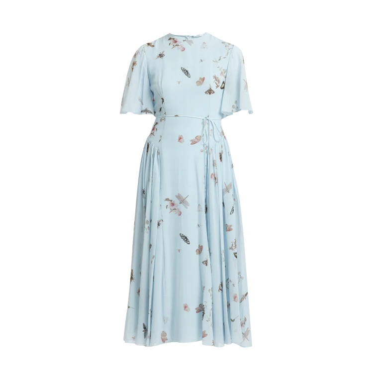 Erdem Printed Silk Voile Midi Dress - Dresses - British Romantic Luxury at Luxury Shoes 