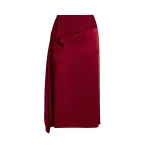Erdem Satin Cady Draped Midi Skirt - Skirts - British Romantic Luxury at Luxury Shoes 