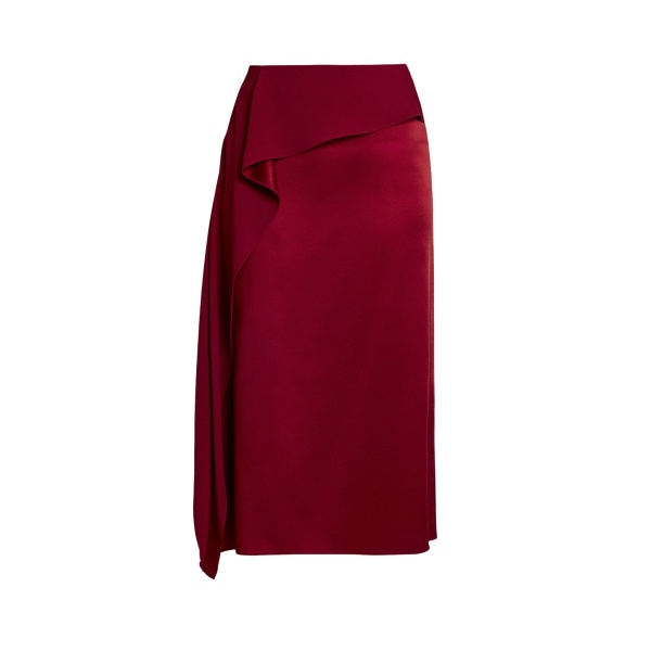 Erdem Satin Cady Draped Midi Skirt - Skirts - British Romantic Luxury at Luxury Shoes 