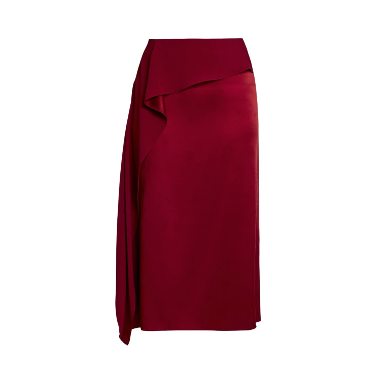 Erdem Satin Cady Draped Midi Skirt - Skirts - British Romantic Luxury at Luxury Shoes 