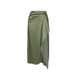 Erdem Satin Cady Draped Midi Skirt - Skirts - British Romantic Luxury at Luxury Shoes 