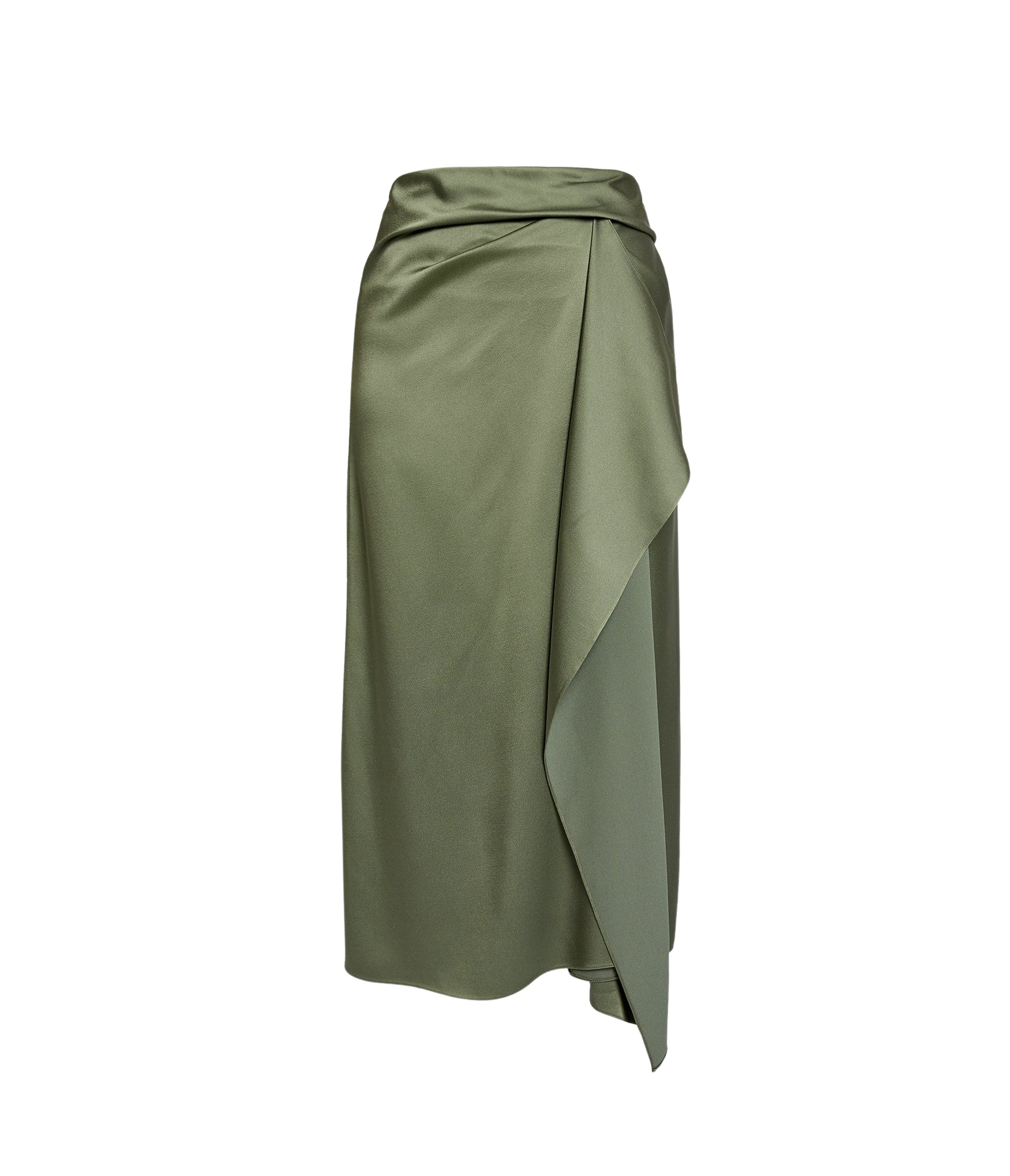 Erdem Satin Cady Draped Midi Skirt - Skirts - British Romantic Luxury at Luxury Shoes 