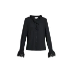 Erdem Satin Cady Long Sleeve Shirt - Tops - British Romantic Luxury at Luxury Shoes 